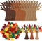 192-piece Fall Tree of Thanks Felt Craft Kit Autumn Tree Maple Leaves Ornaments Felt Board for DIY Art Craft, Fall Thanksgiving Party Gift Supplies Home Classroom Door Wall Hanging Tree Decor.